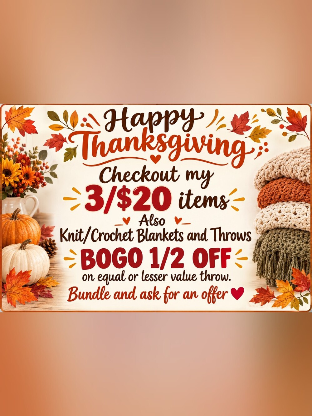 Happy Thanksgiving Holiday Sign Bundle And Save